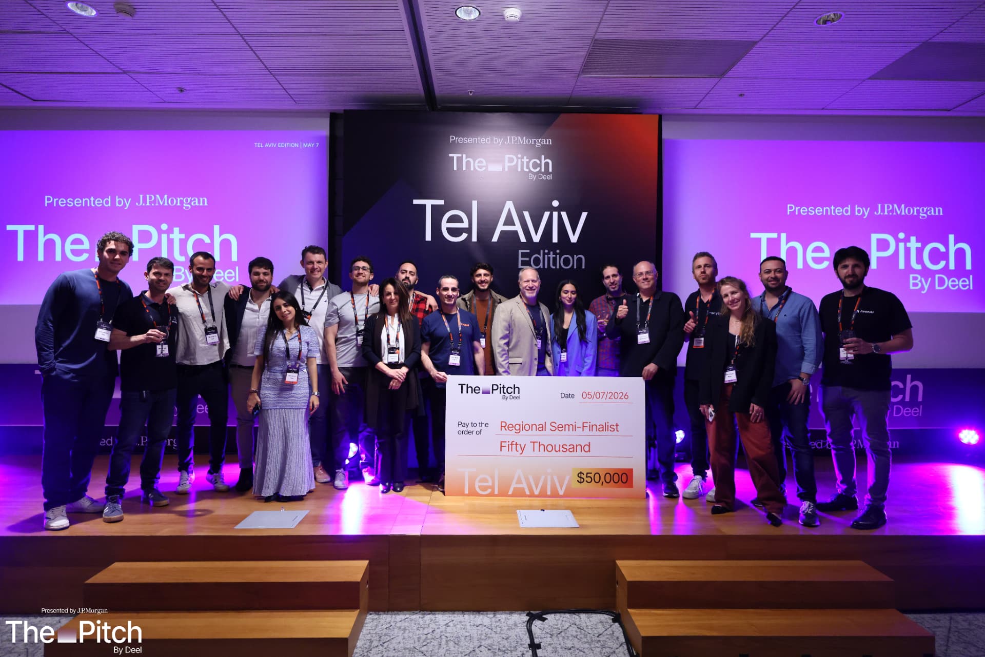 The Tel Aviv Edition stage at the Tel Aviv Stock Exchange with participants gathered on stage